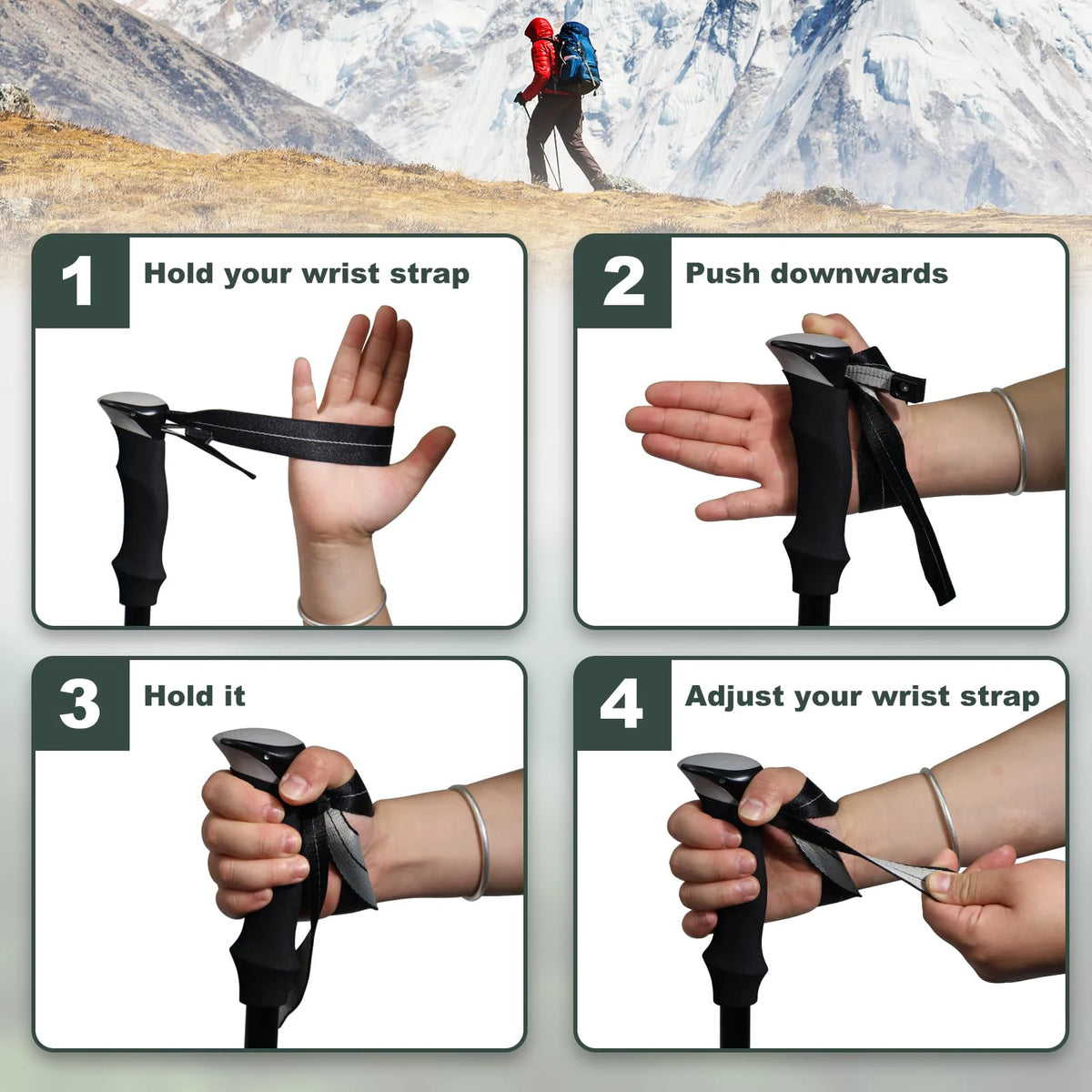 Ultralight Aluminum Trekking Pole for Hiking and Mountaineering
