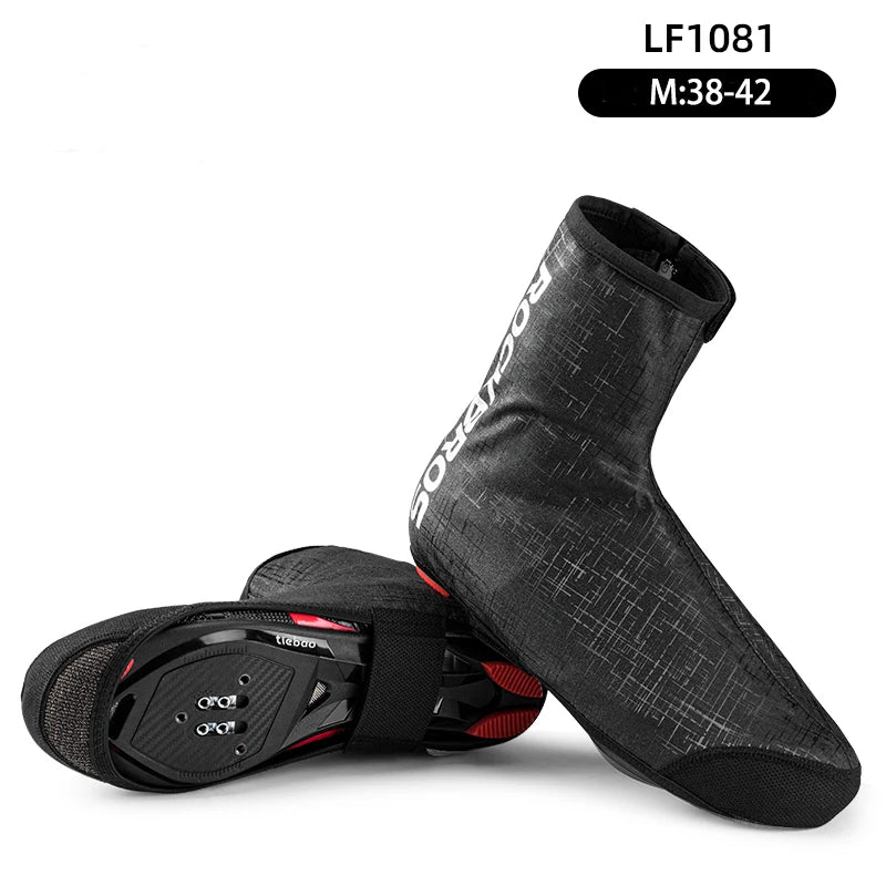 ROCKBROS Winter Cycling Shoe Covers Windproof Warm Reflective Water Repellent