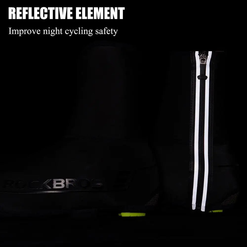 ROCKBROS Winter Cycling Shoe Covers Windproof Warm Reflective Water Repellent