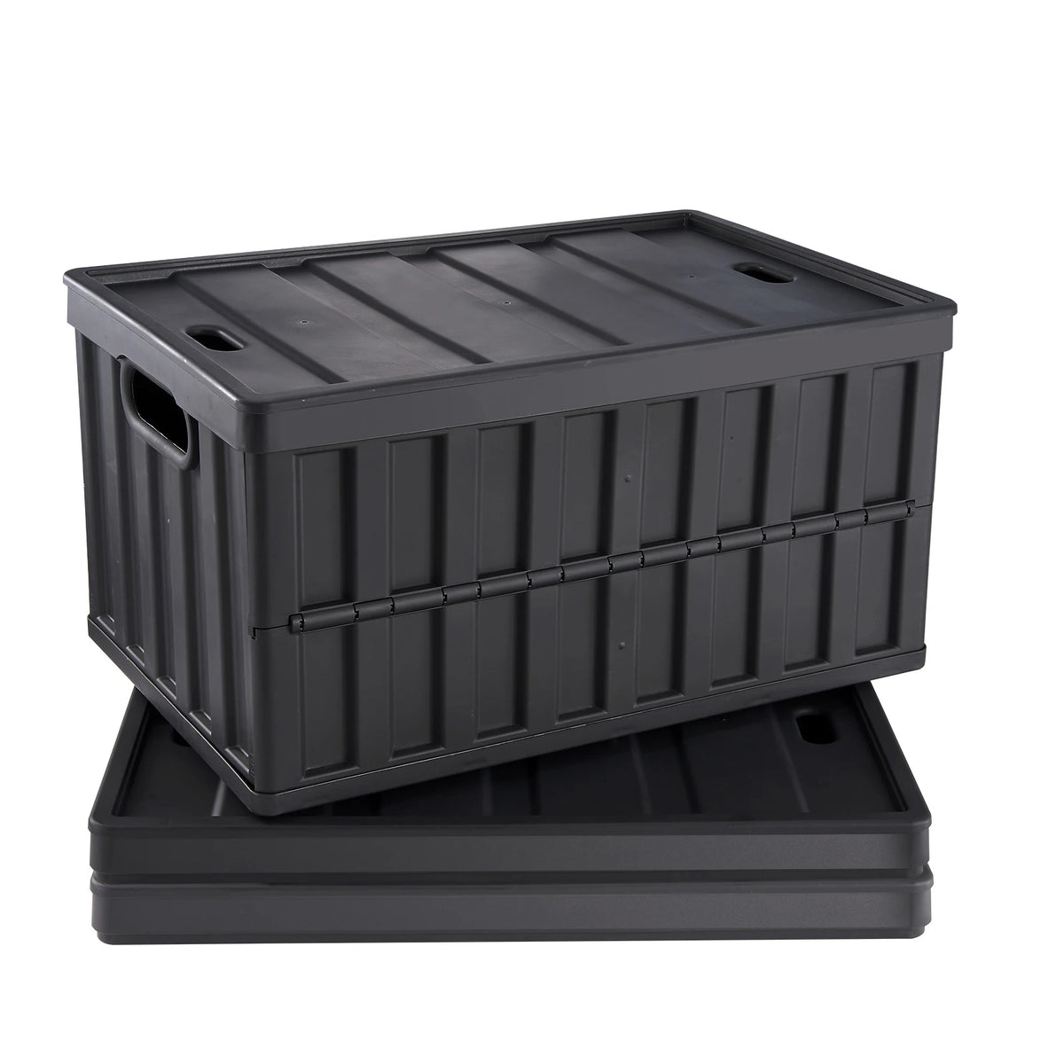 SucceBuy Set of Three Collapsible Stackable Storage Bins With Lids