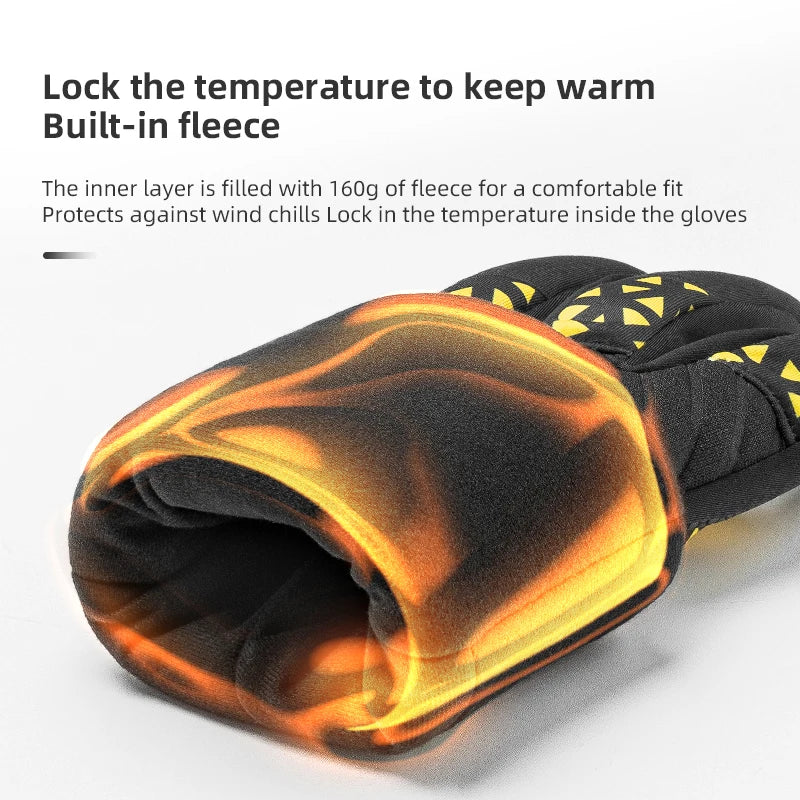 ROCKBROS Thermal Touchscreen Windproof Cycling Gloves With Shockproof Padding