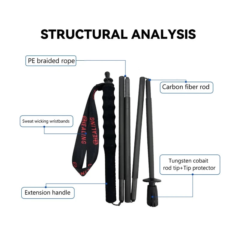 OKHEALING Foldable Carbon Fiber Trekking Poles for Hiking and Travel