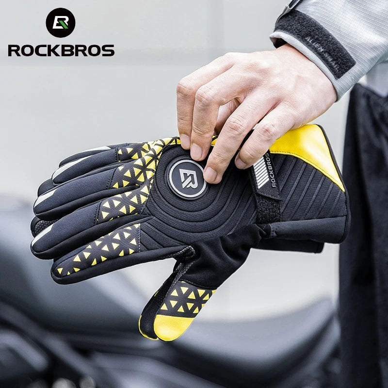 ROCKBROS Thermal Touchscreen Windproof Cycling Gloves With Shockproof Padding