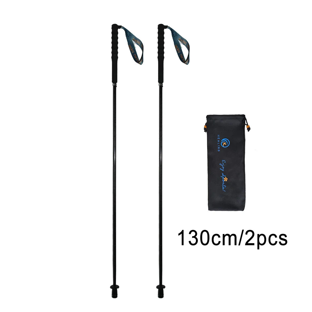 OKHEALING Foldable Carbon Fiber Trekking Poles for Hiking and Walking