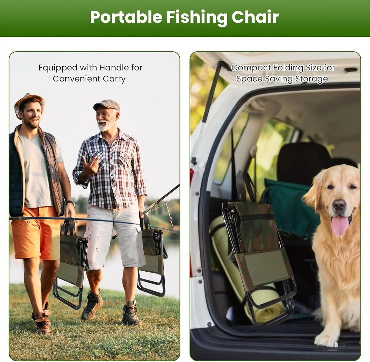 Portable Folding Fishing Chair With Cooler Bag And Backrest