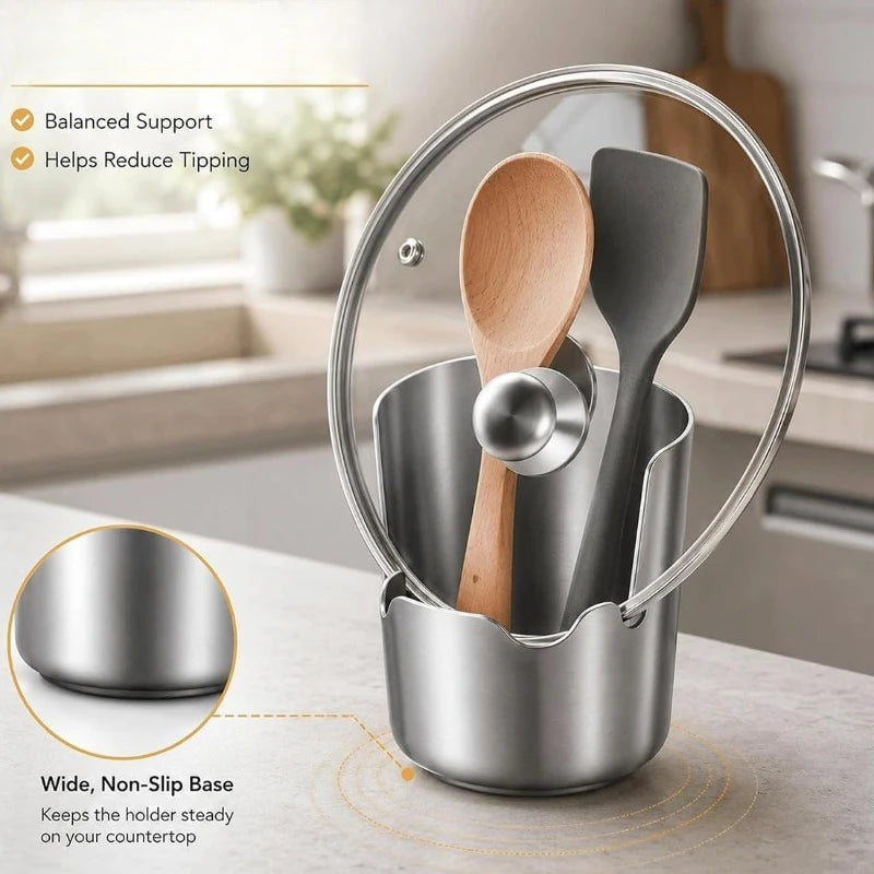 Stainless Steel Kitchen Utensil Organizer For Pots And Cooking Tools