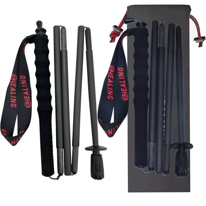 OKHEALING Foldable Carbon Fiber Trekking Poles for Hiking and Walking