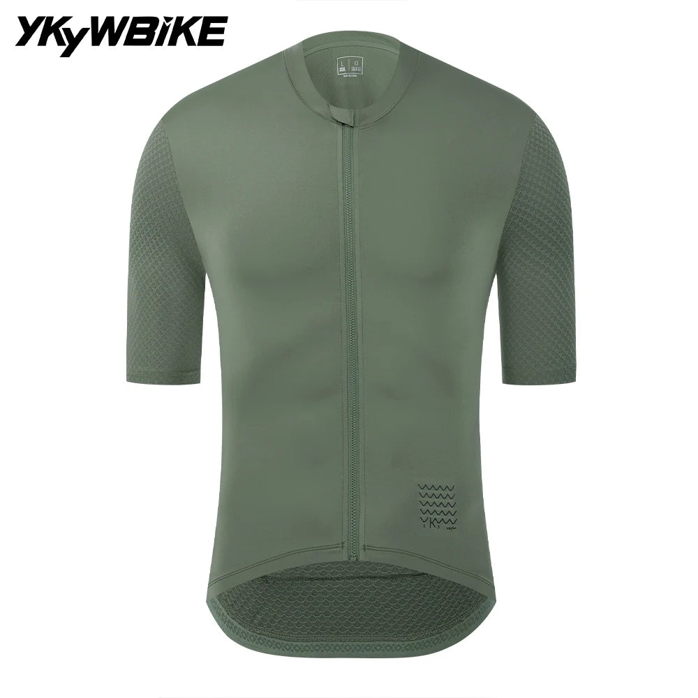 YKYWBIKE Mens Breathable Cycling Jersey With UV Protection Short Sleeve