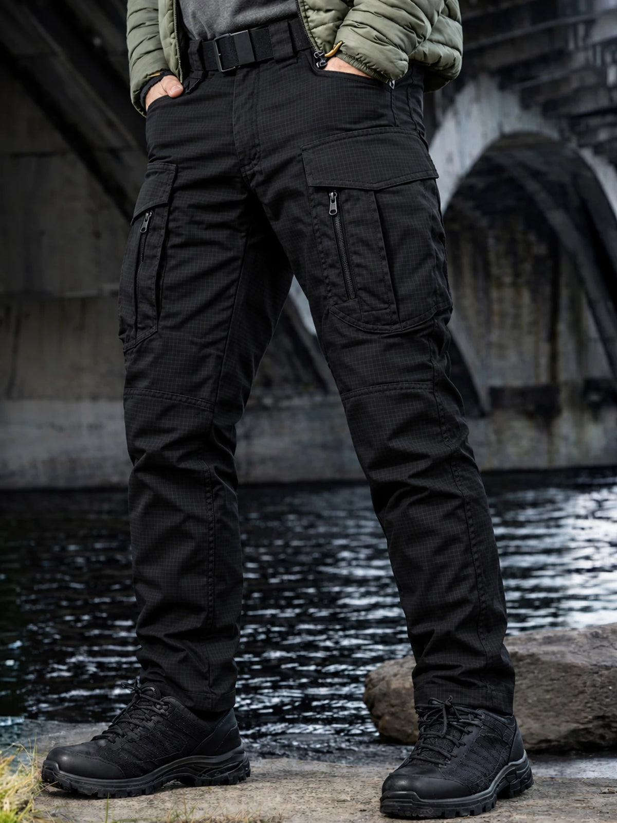 Men's Heavy Duty Tactical Ripstop Cargo Work Pants Water Resistant