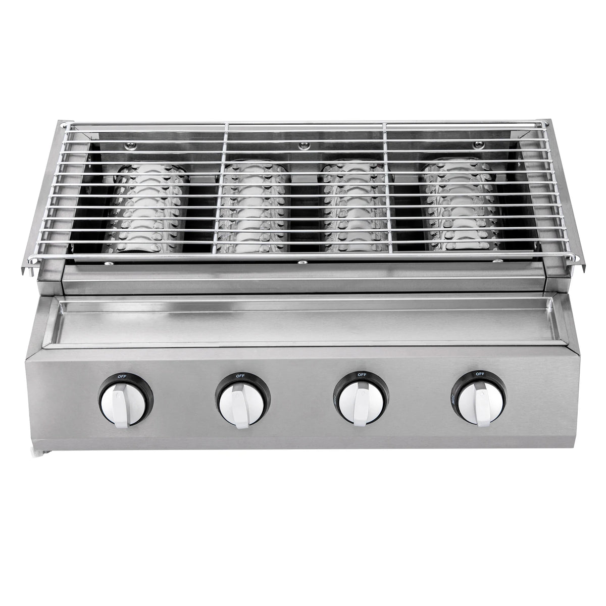 Portable Four Burner Stainless Steel Propane Gas Grill for Camping BBQ
