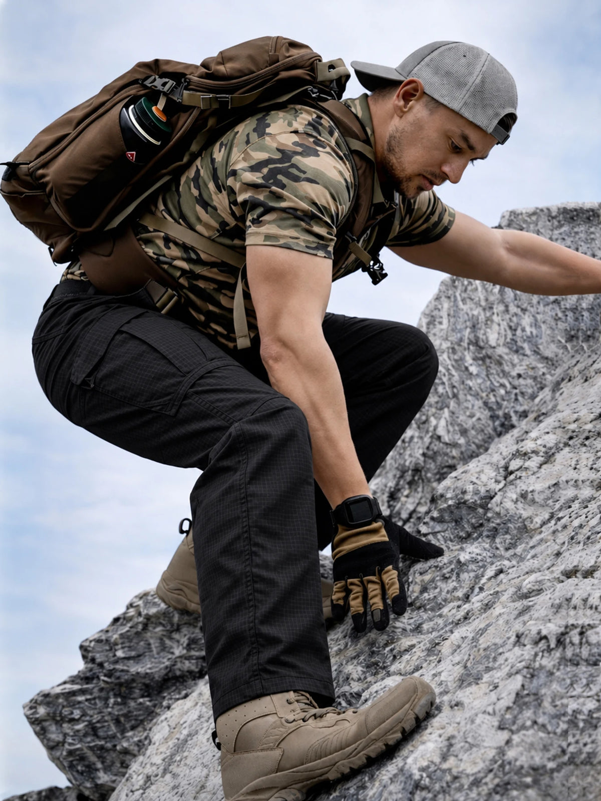 Men's Heavy Duty Tactical Ripstop Cargo Work Pants Water Resistant