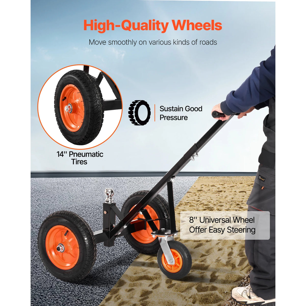 SucceBuy Carbon Steel Trailer Dolly for Boat and Cargo Moving