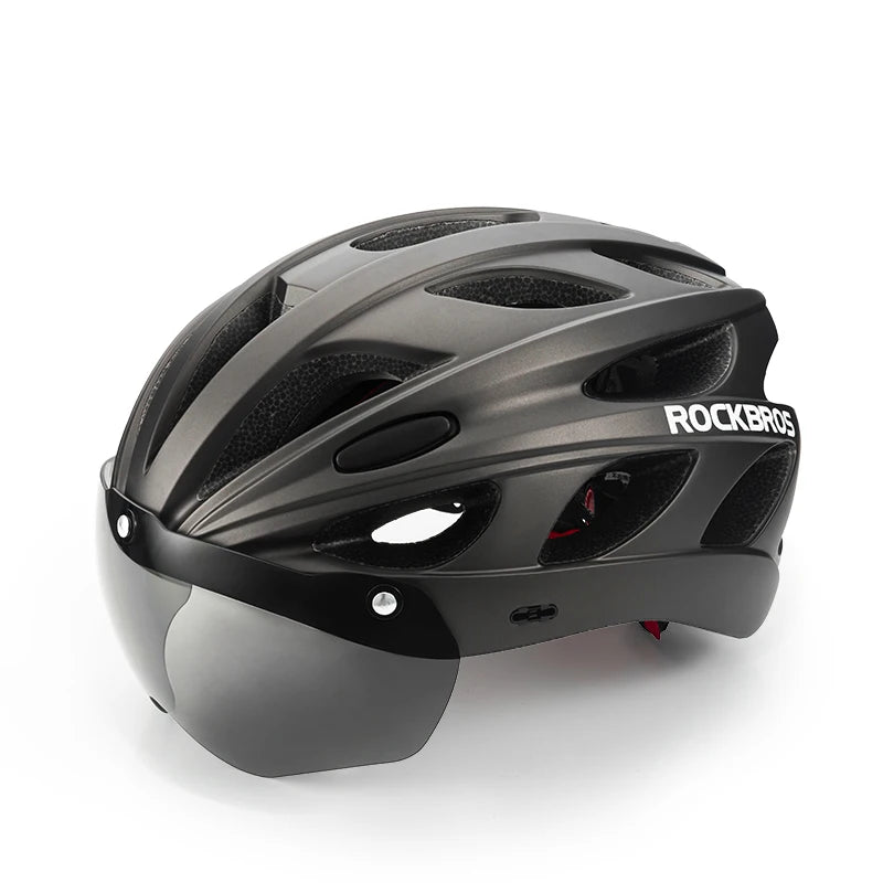 ROCKBROS Integrated Cycling Helmet With Goggles For Road And MTB