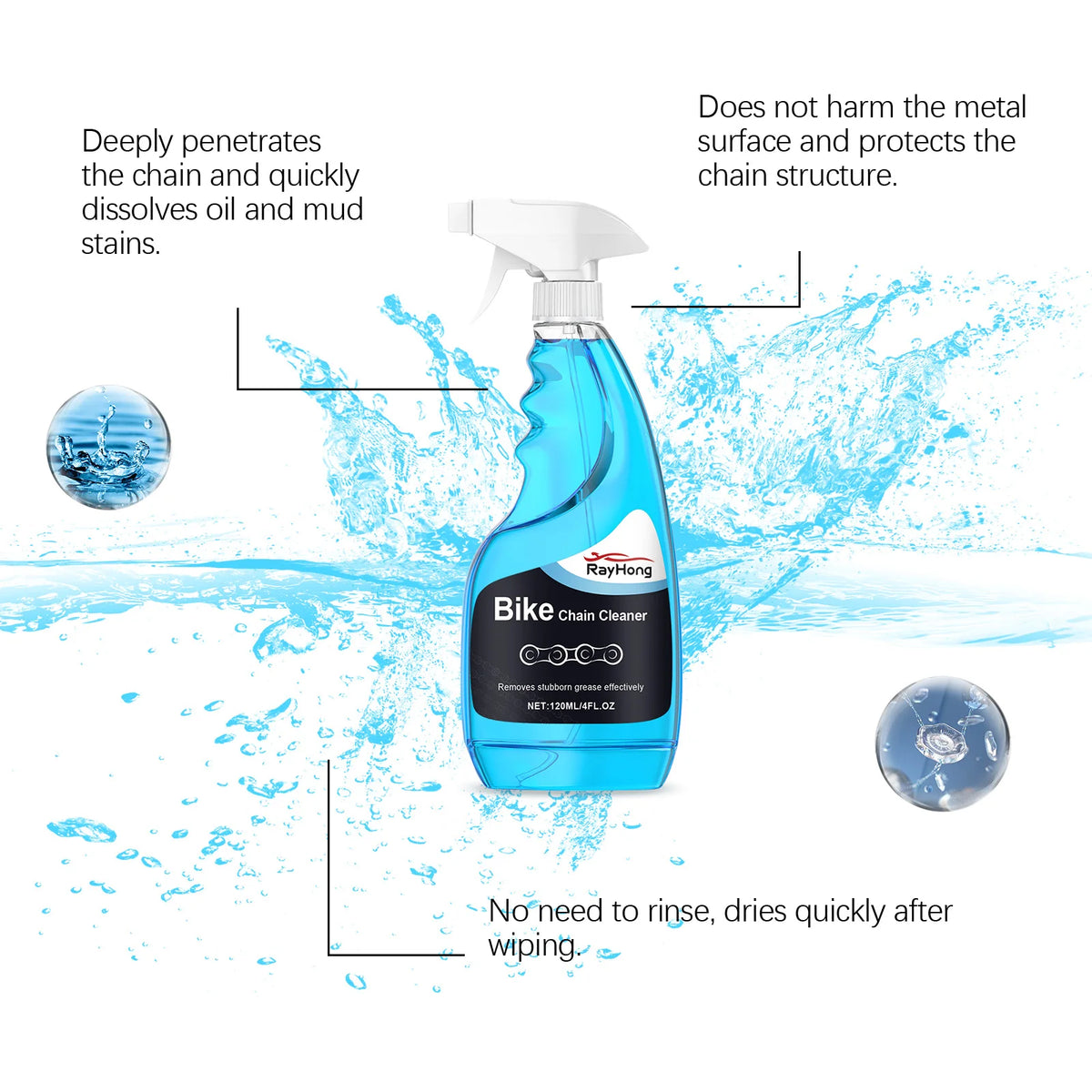 Bicycle Chain Rust Remover Spray for Cleaning and Maintenance