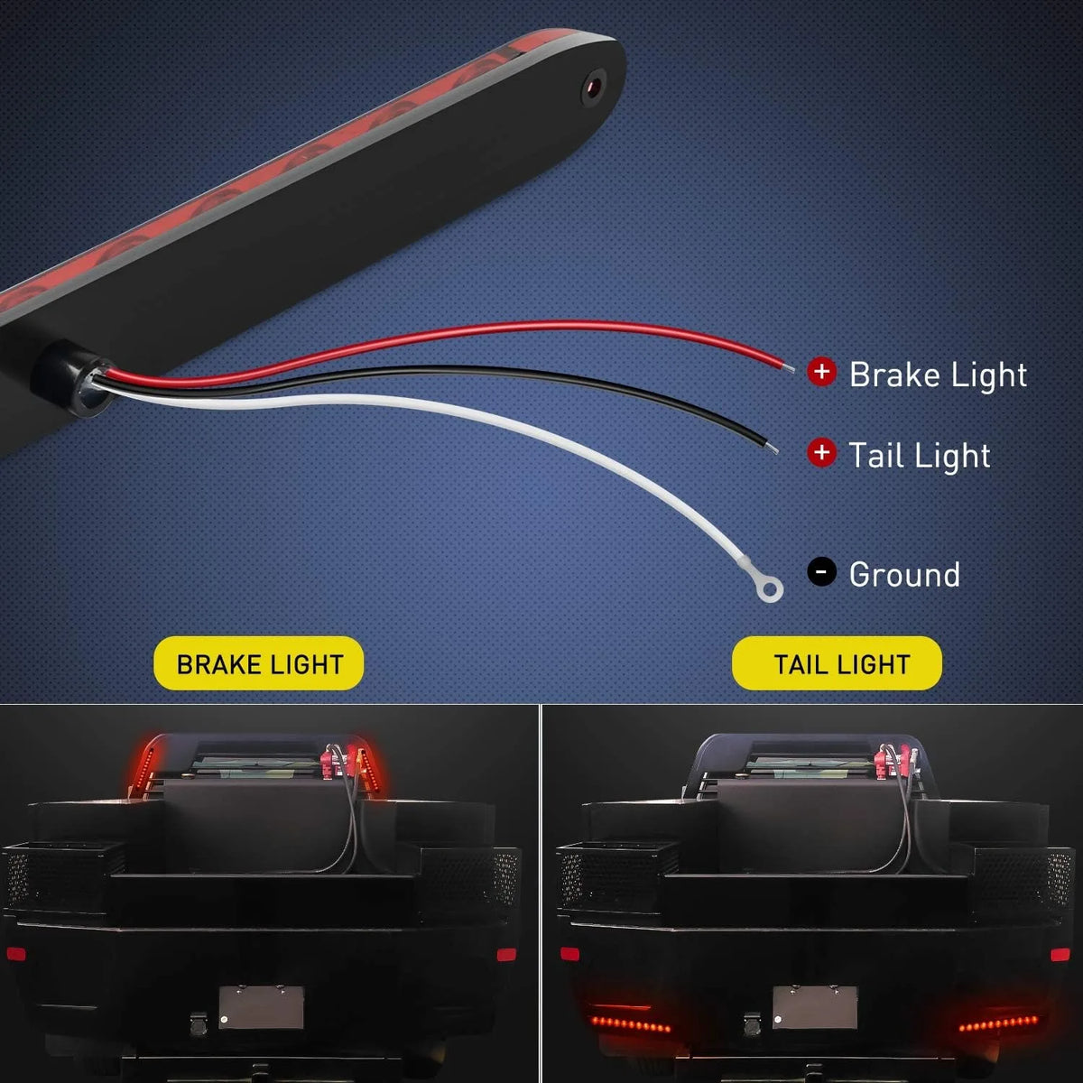 Nilight LED Trailer Light Bar for Stop Turn Brake Signals