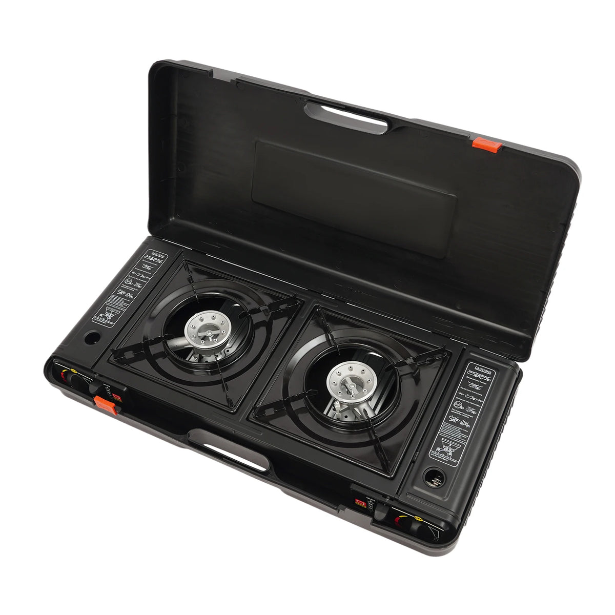 Bymaocar Portable Two Burner Camping Stove With Baking Tray and Case
