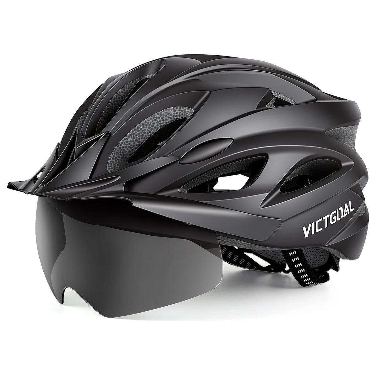 VICTGOAL Cycling Helmet With Magnetic Goggles Visor And LED Light