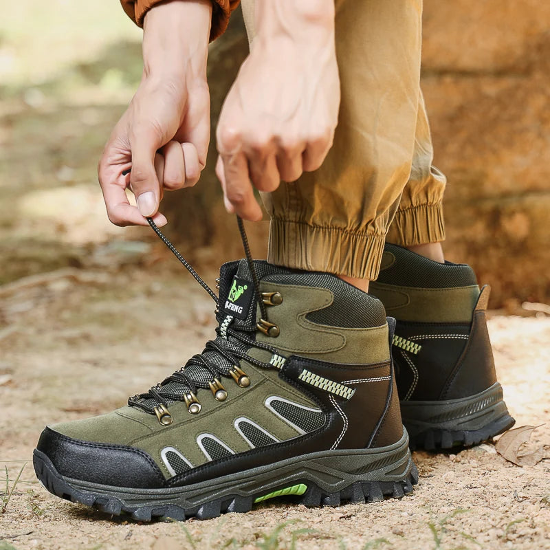 Men's Non Slip Lace Up Outdoor Hiking Ankle Boots and Shoes