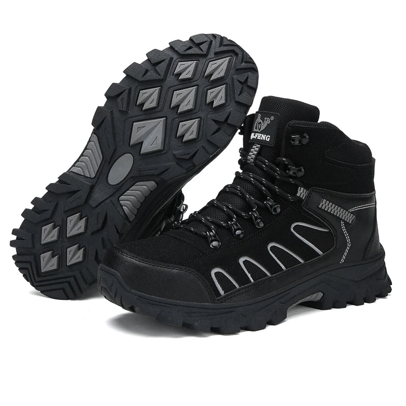 Men's Non Slip Lace Up Outdoor Hiking Ankle Boots and Shoes