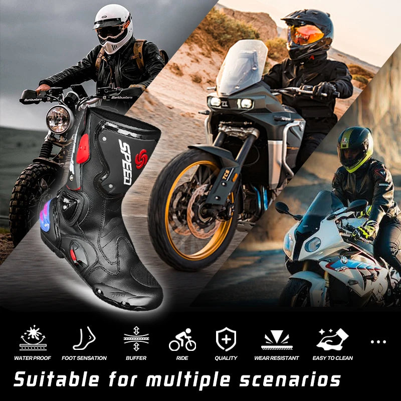 Leather Off Road Motorcycle Riding Boots for Adult Riders