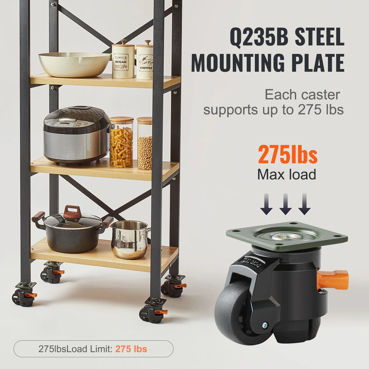 SucceBuy Heavy Duty Leveling Casters with Adjustable Feet for Workbenches
