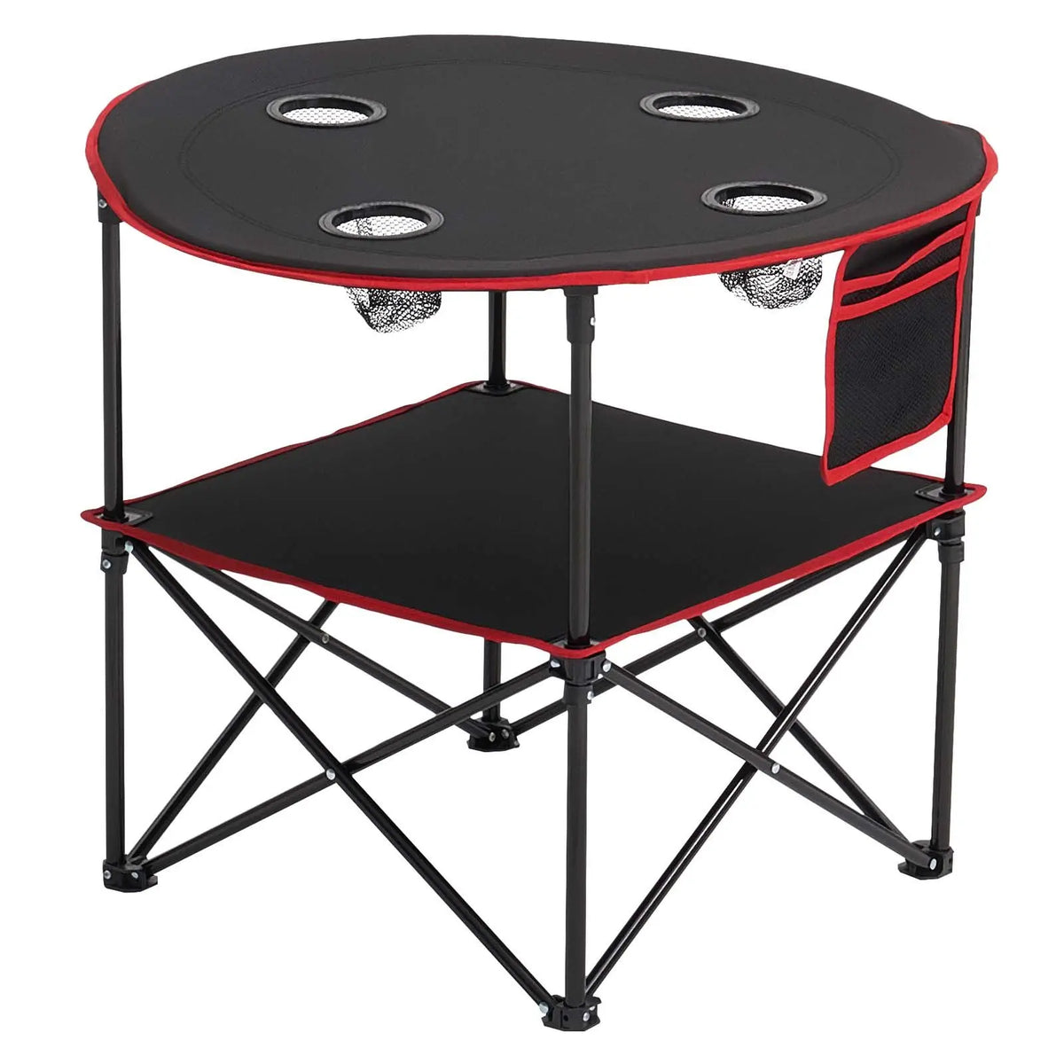 Portable Folding Camping Table With Cup Holders And Carry Bag
