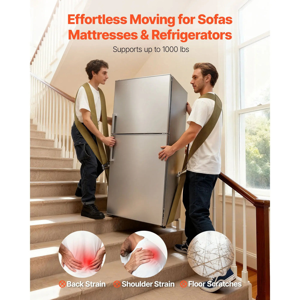 Heavy Duty Furniture Moving Straps With Two Person Lifting Harness