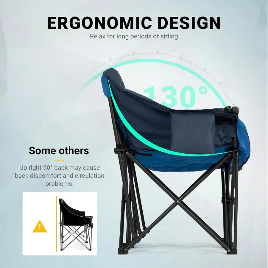 Double Camping Loveseat Chair With Cooling Bag For Outdoor Comfort