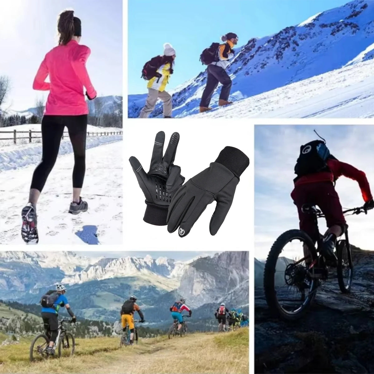 Mens Touchscreen Cycling Gloves With Non Slip Grip For Outdoor Sports