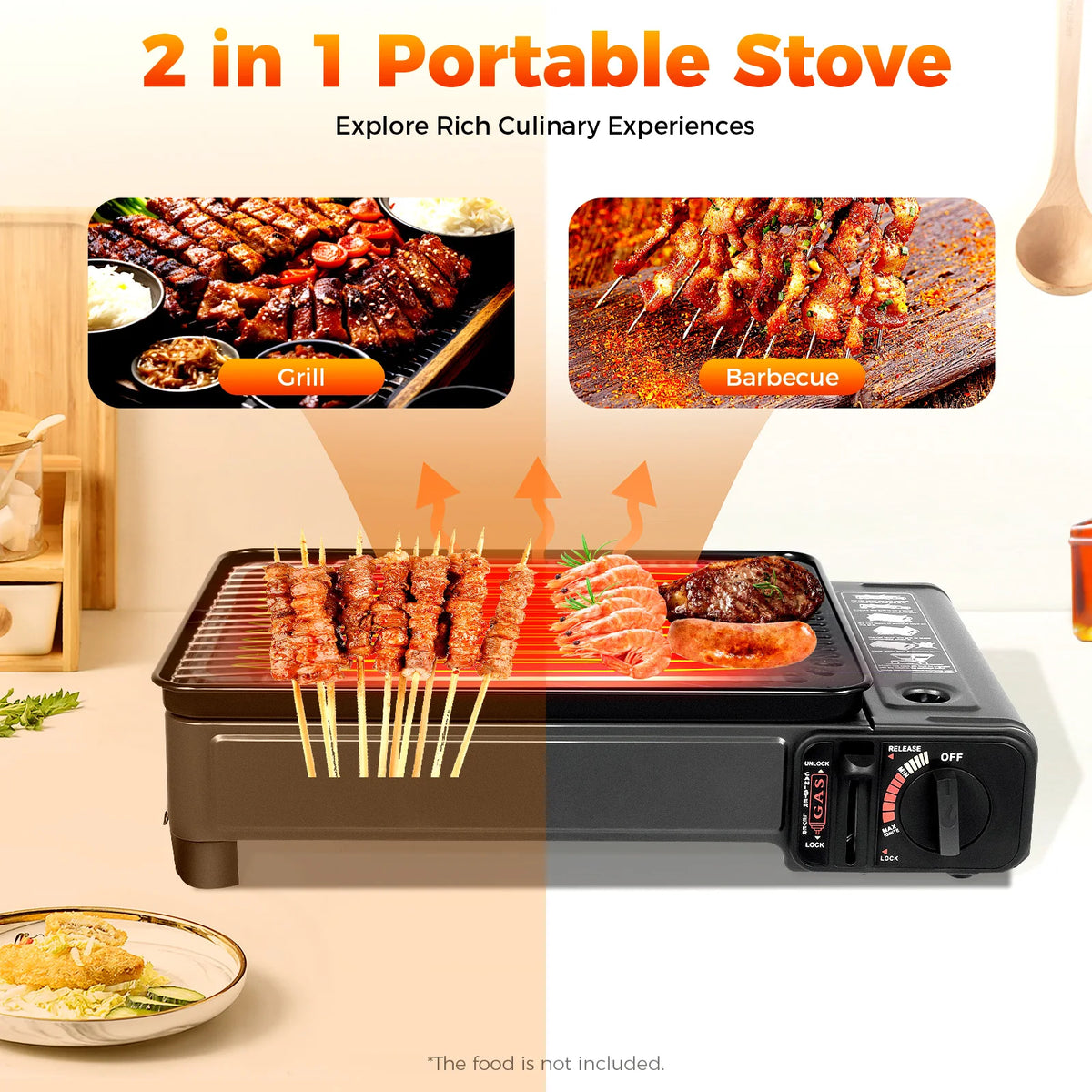 Bymaocar Portable Butane Camping Grill Stove For Outdoor Barbecues