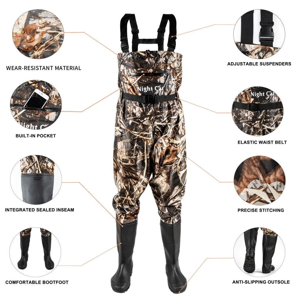 Night Cat Waterproof Fishing and Hunting Chest Waders