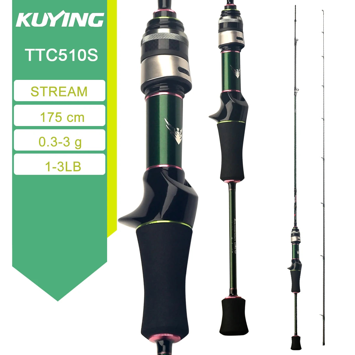 KUYING TETON Carbon Spinning and Casting Fishing Rods for Lures