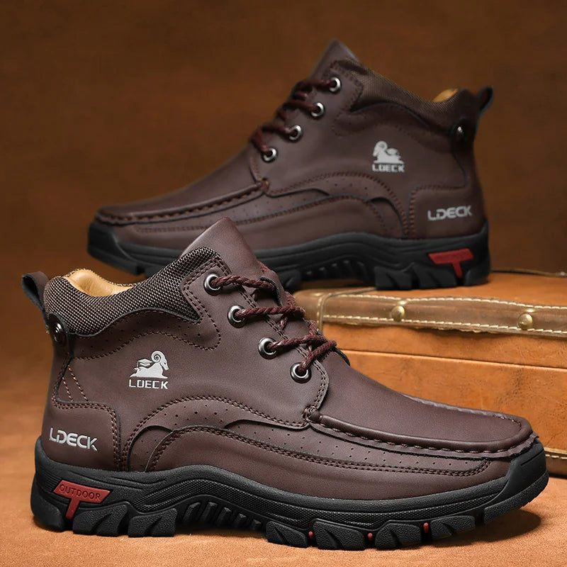 Men's Ankle Hiking Boots for Outdoor Camping and Mountain Trails