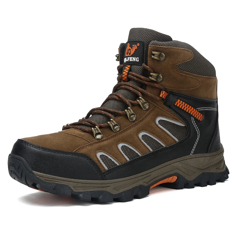 Men's Non Slip Lace Up Outdoor Hiking Ankle Boots and Shoes