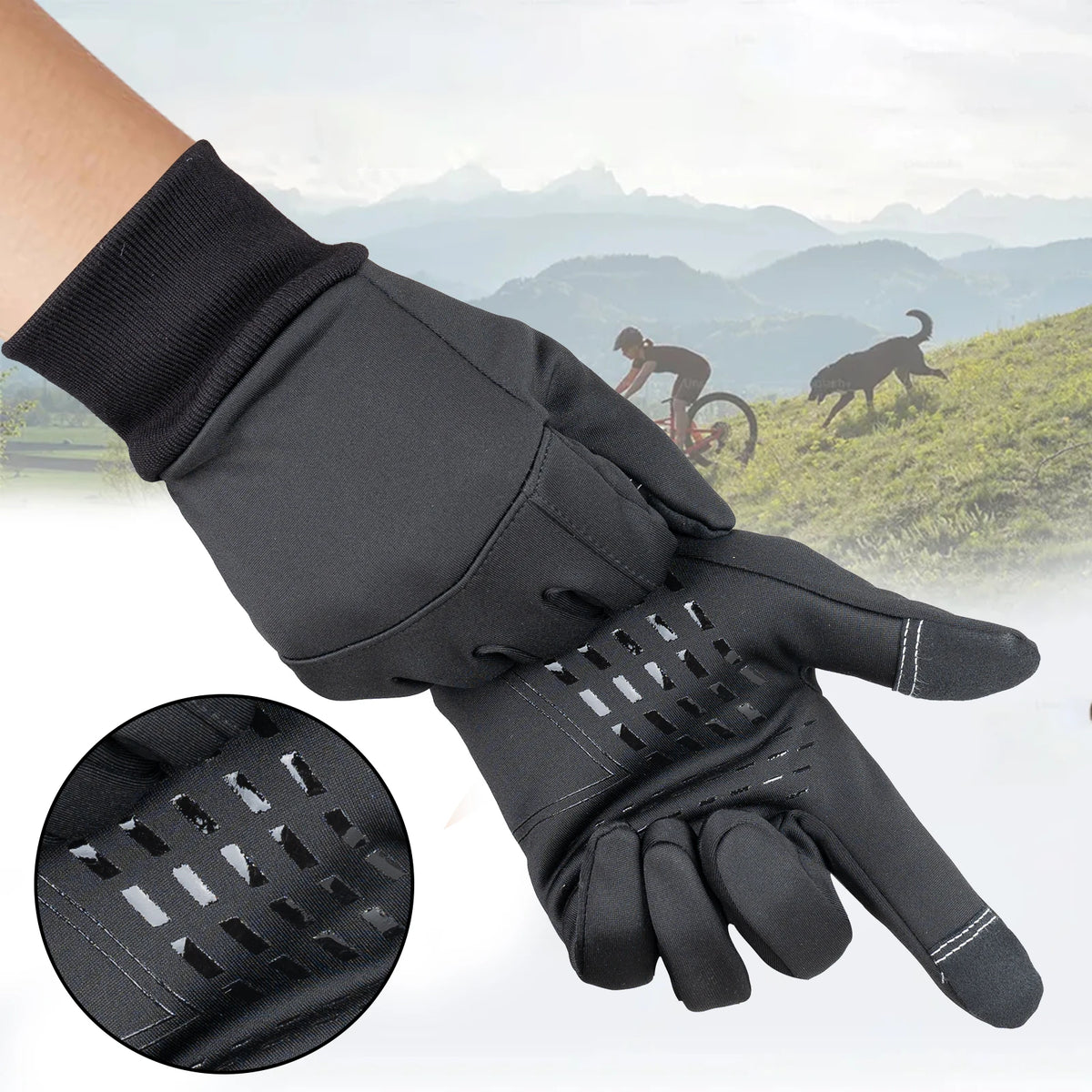 Mens Touchscreen Cycling Gloves With Non Slip Grip For Outdoor Sports