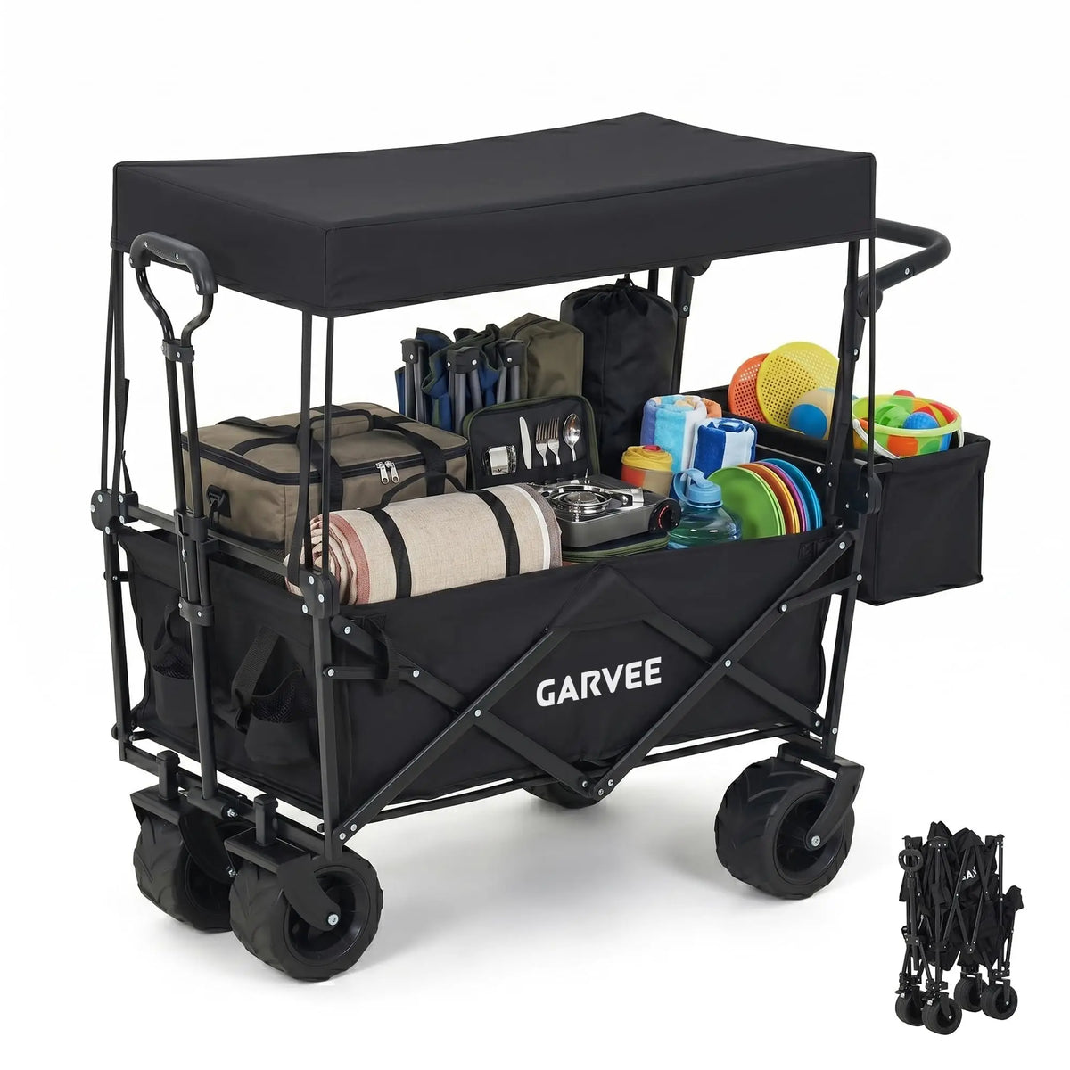 Folding Utility Wagon Cart for Outdoor Garden and Travel