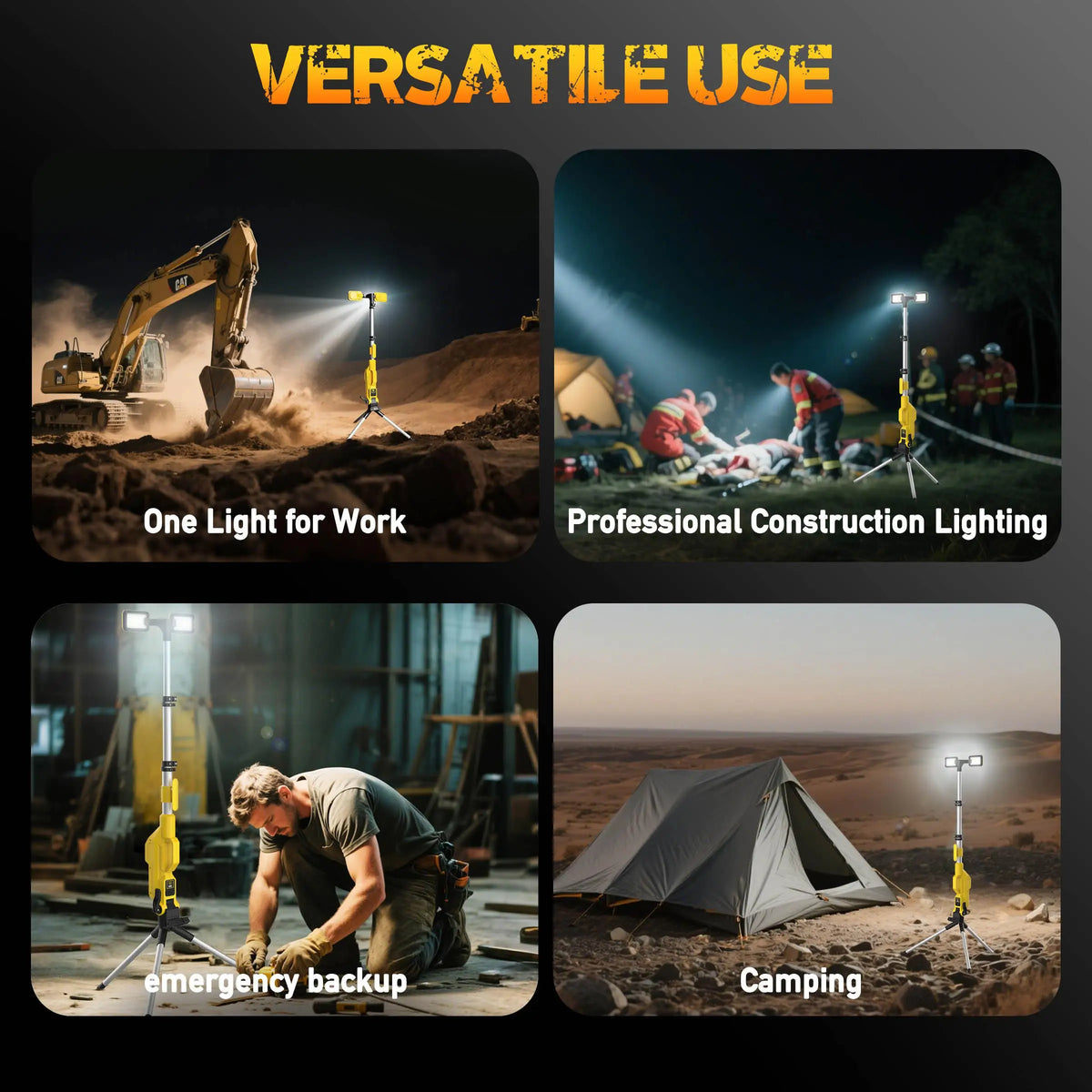Rechargeable LED Work Light With Power Bank And IP65 Protection