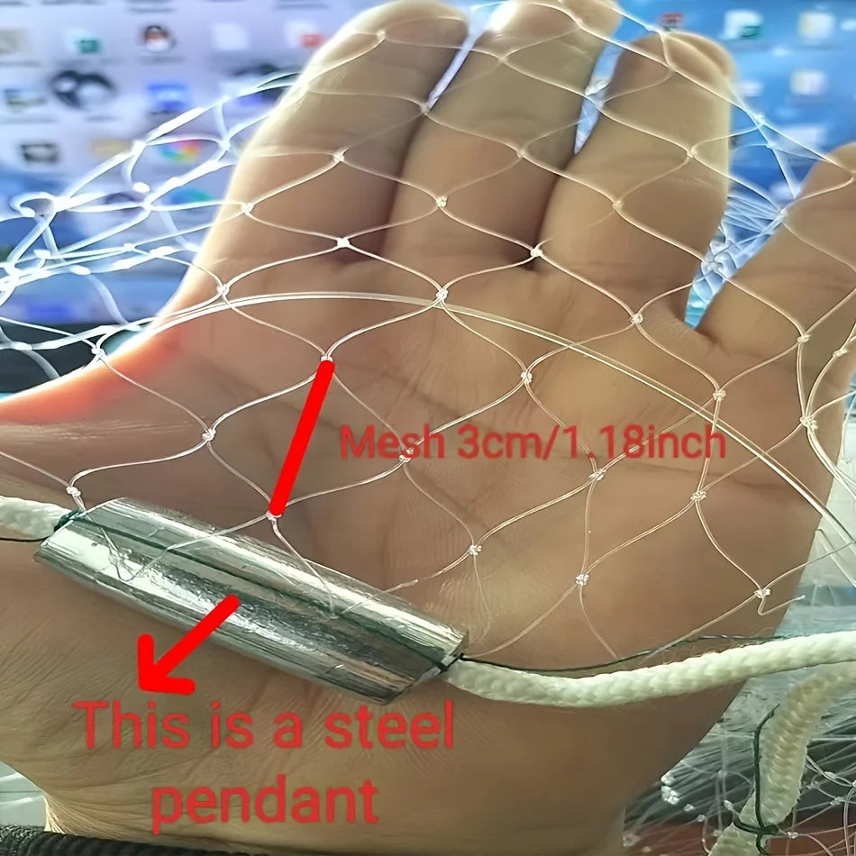 Easy Throw Nylon Fishing Cast Net for Saltwater and Freshwater