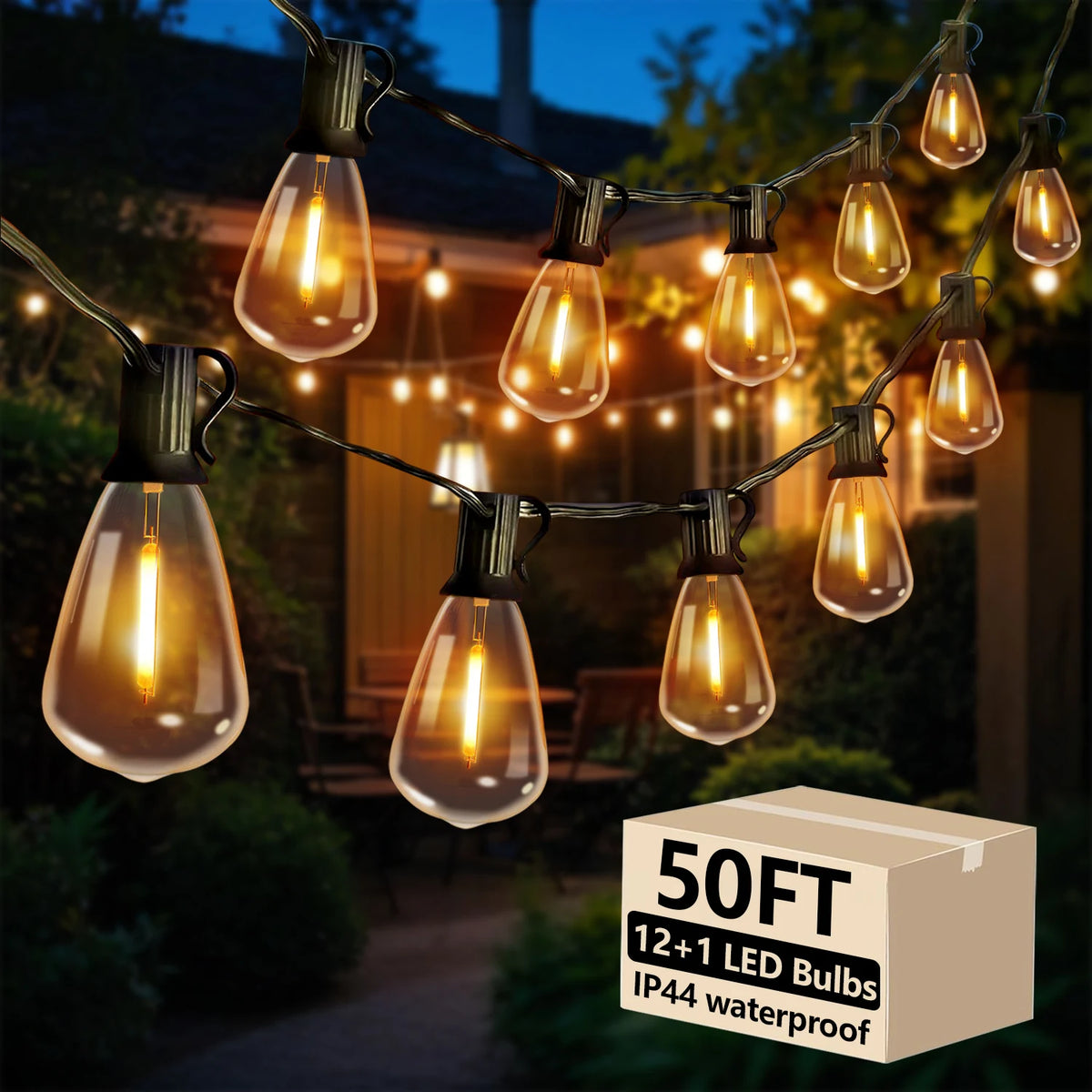 LED Globe String Lights With Warm White Replaceable Bulbs