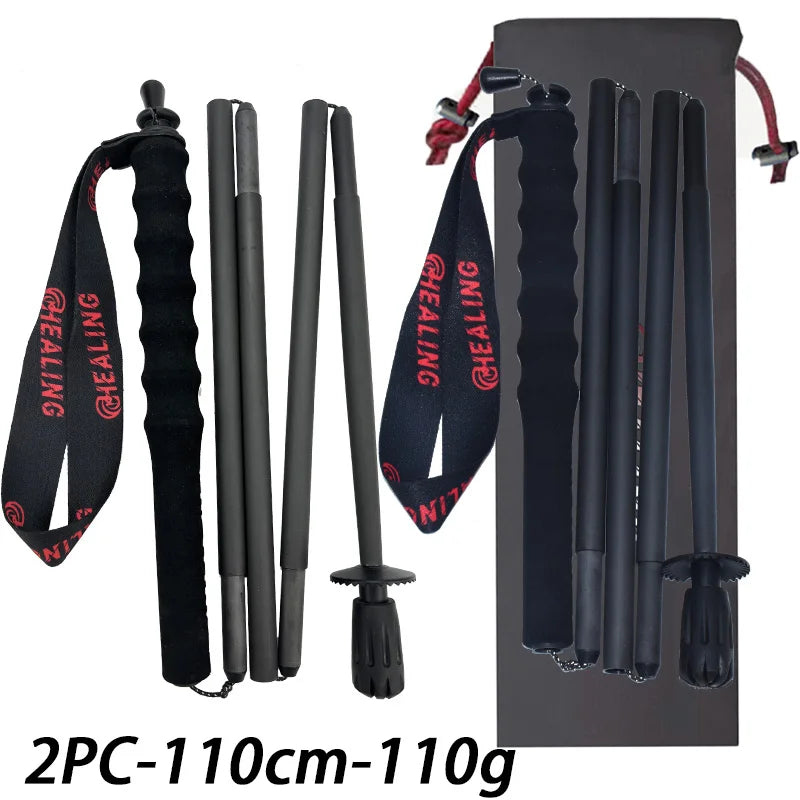 OKHEALING Foldable Carbon Fiber Trekking Poles for Hiking and Walking