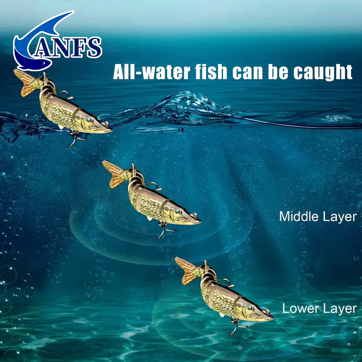 ANFS Multi Jointed Slow Sinking Swimbait Fishing Lure