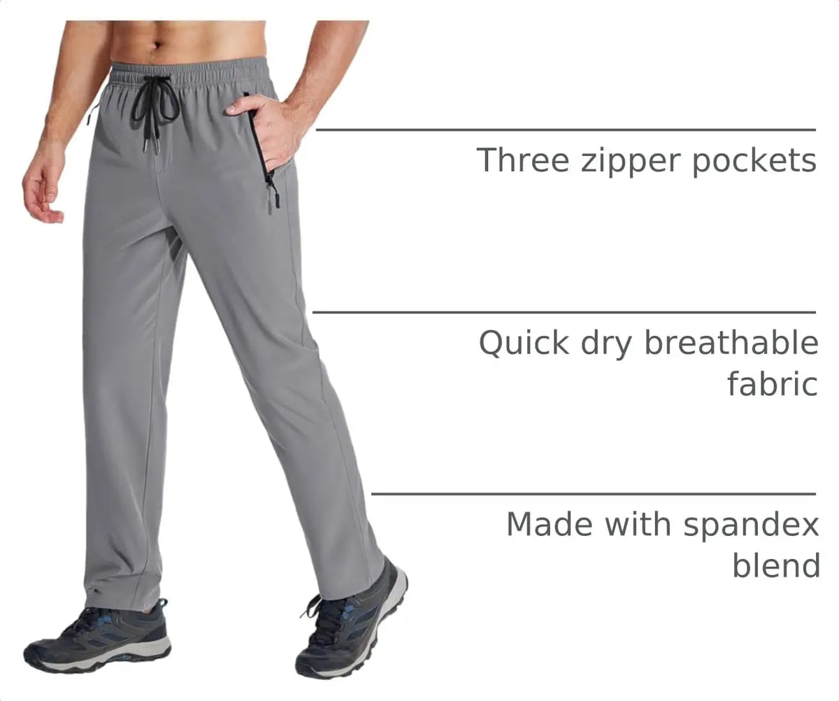 Cavva Men's Quick Dry Stretch Hiking Joggers With Zipper Pockets