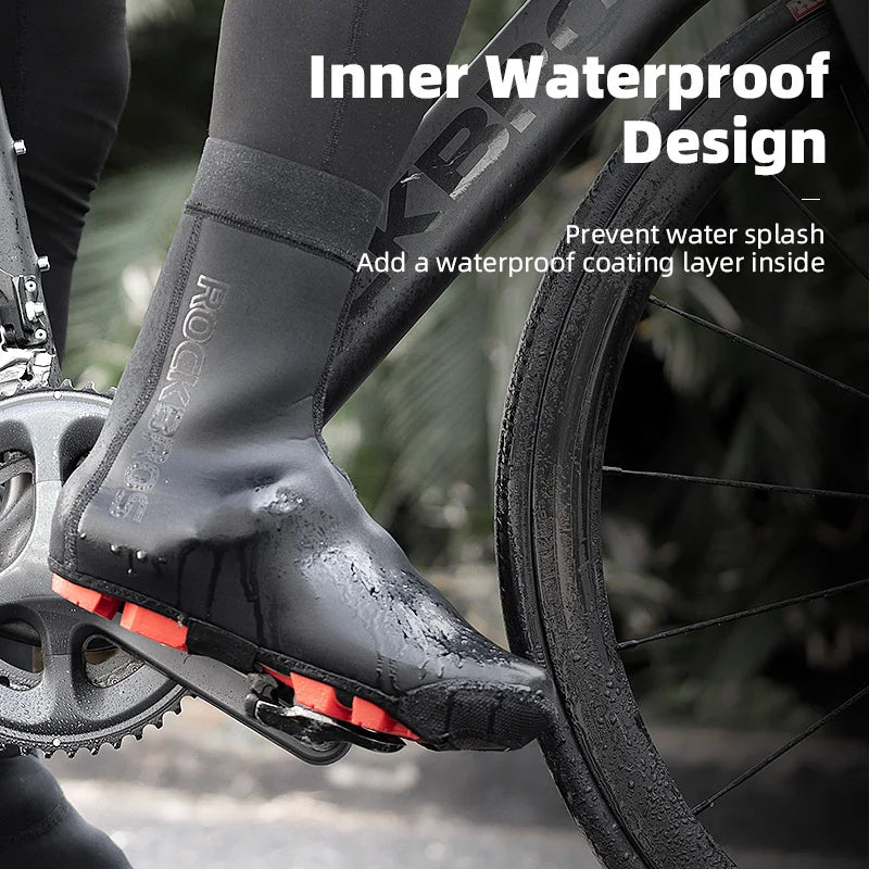 ROCKBROS Waterproof Reflective Cycling Shoe Covers for Road and MTB