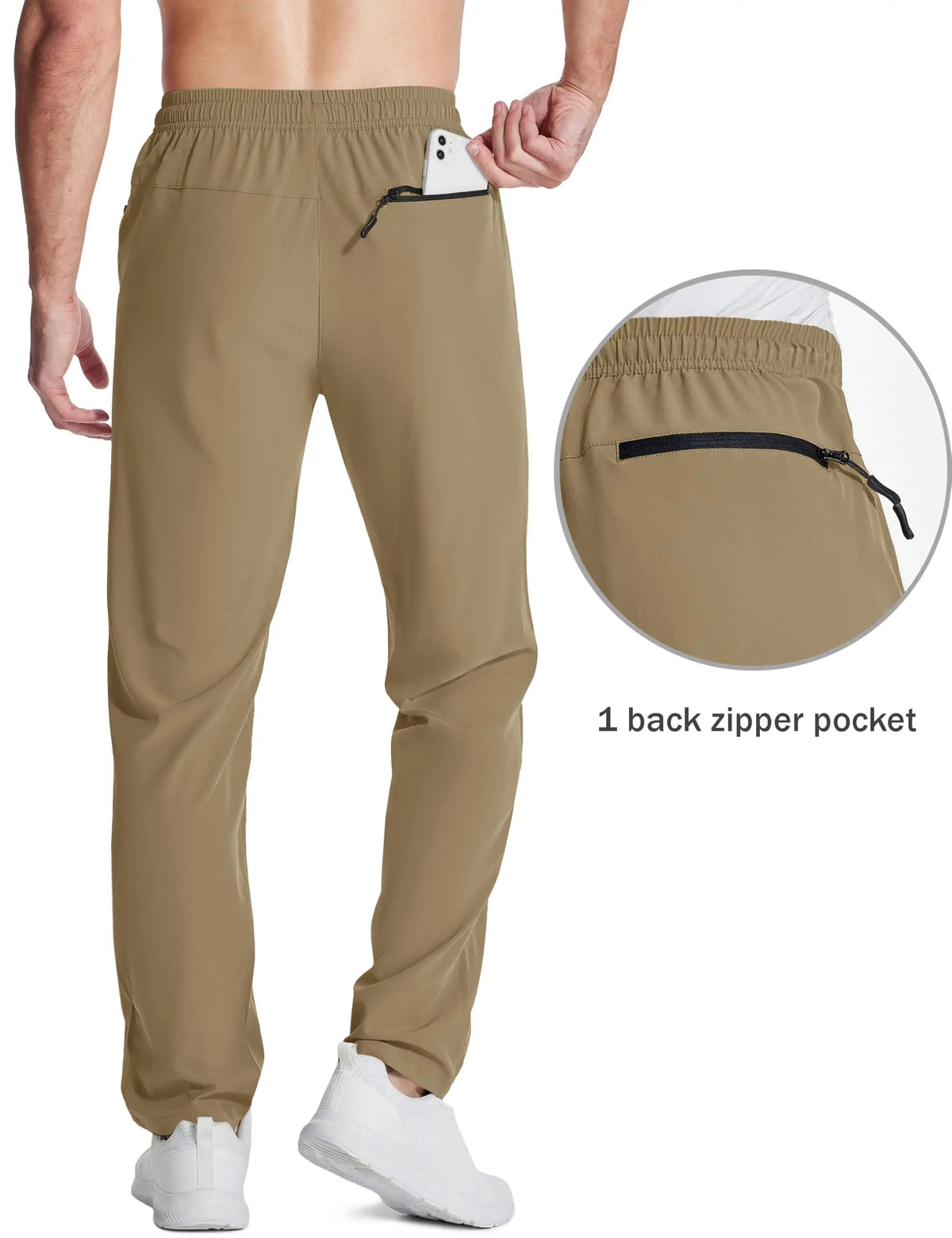 Cavva Men's Quick Dry Stretch Hiking Joggers With Zipper Pockets