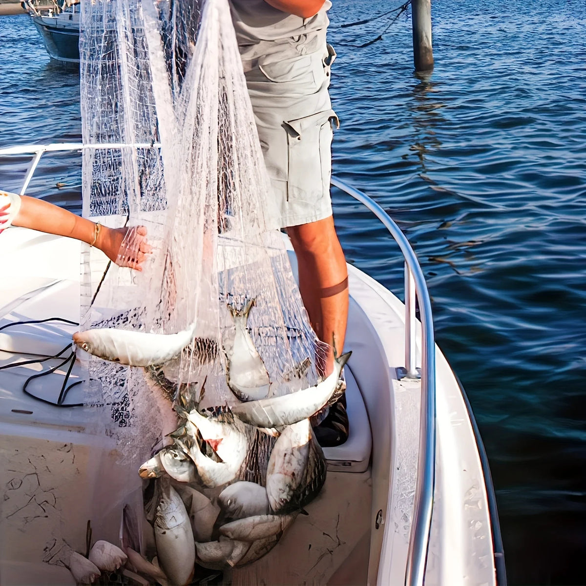 Retractable Monofilament Fishing Net for Freshwater and Saltwater