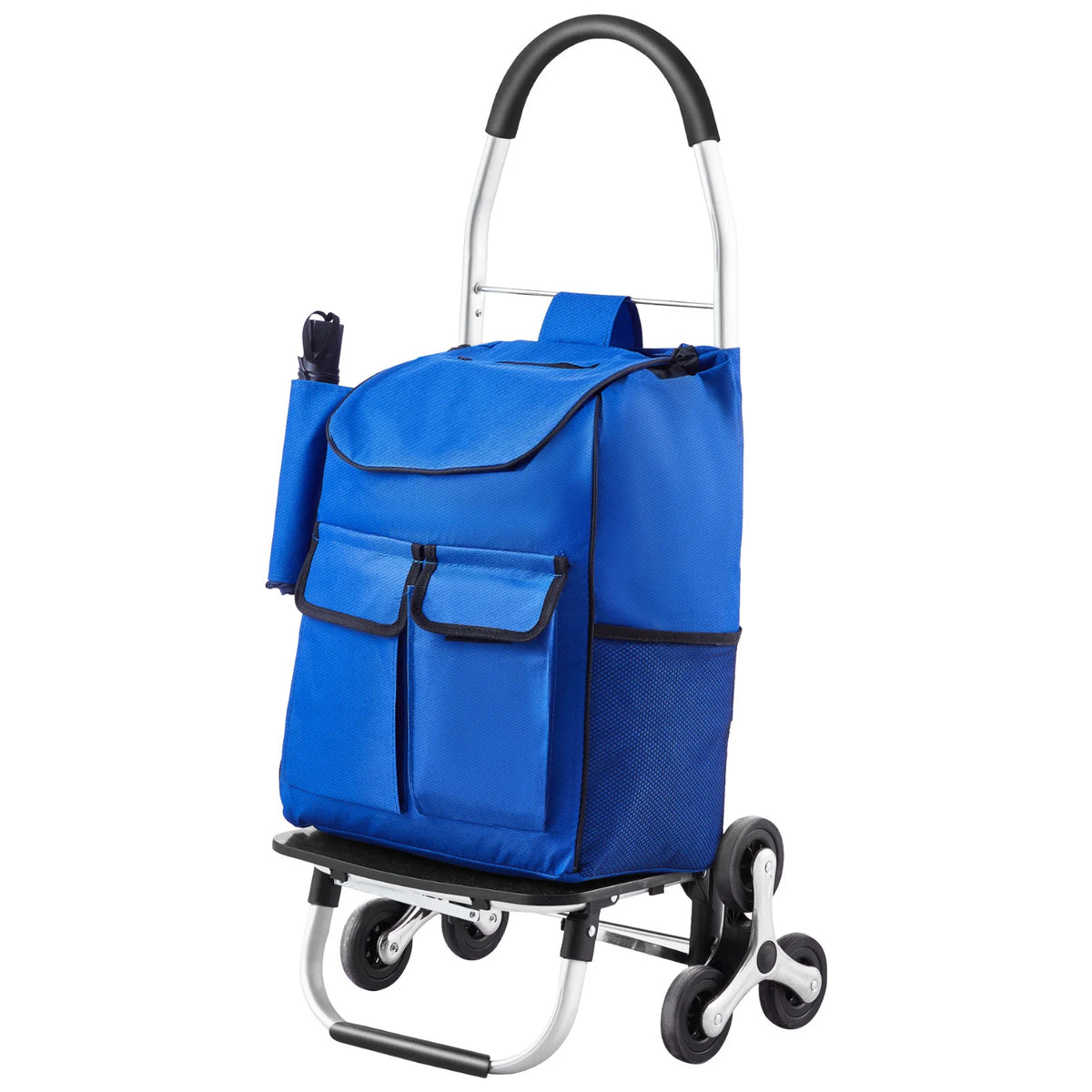 SucceBuy Folding Stair Climbing Shopping Cart With Oxford Cloth Bag