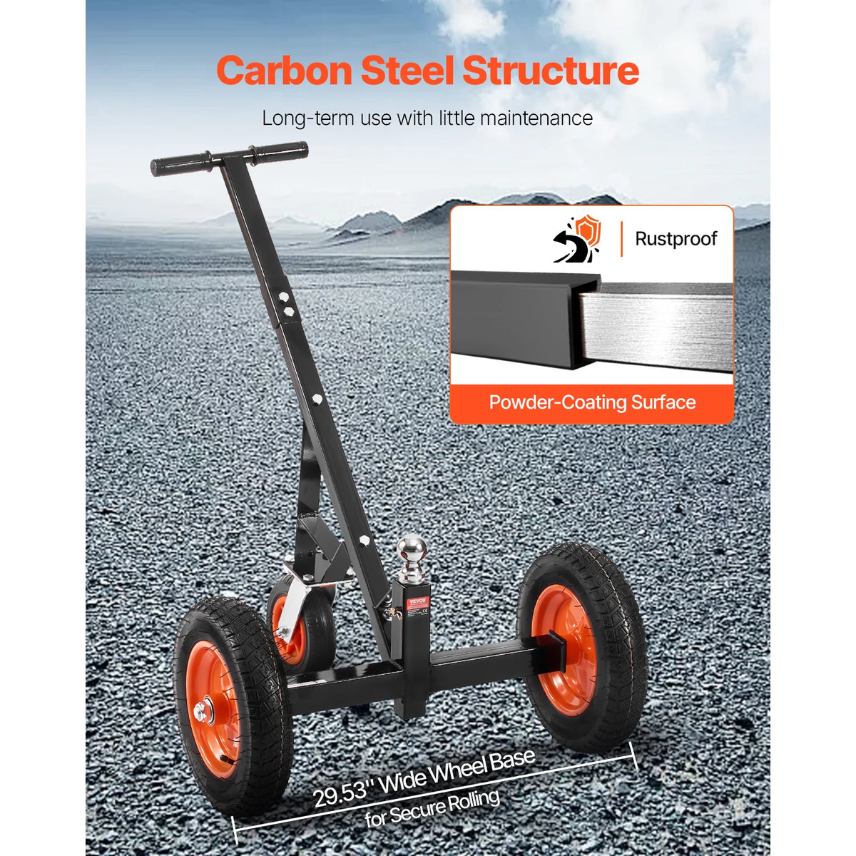SucceBuy Carbon Steel Trailer Dolly for Boat and Cargo Moving