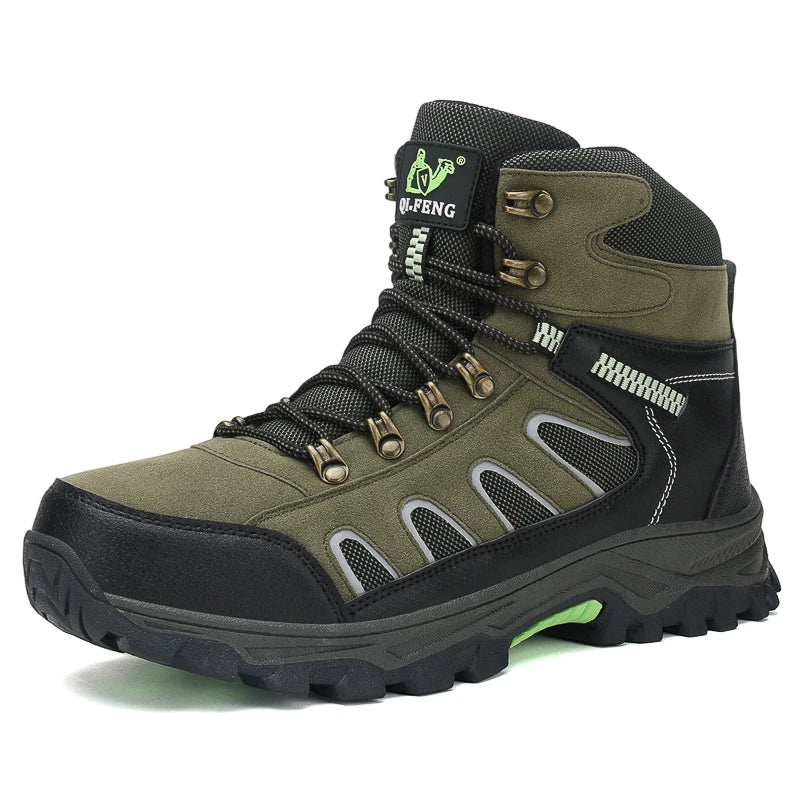 Men's Non Slip Lace Up Outdoor Hiking Ankle Boots and Shoes