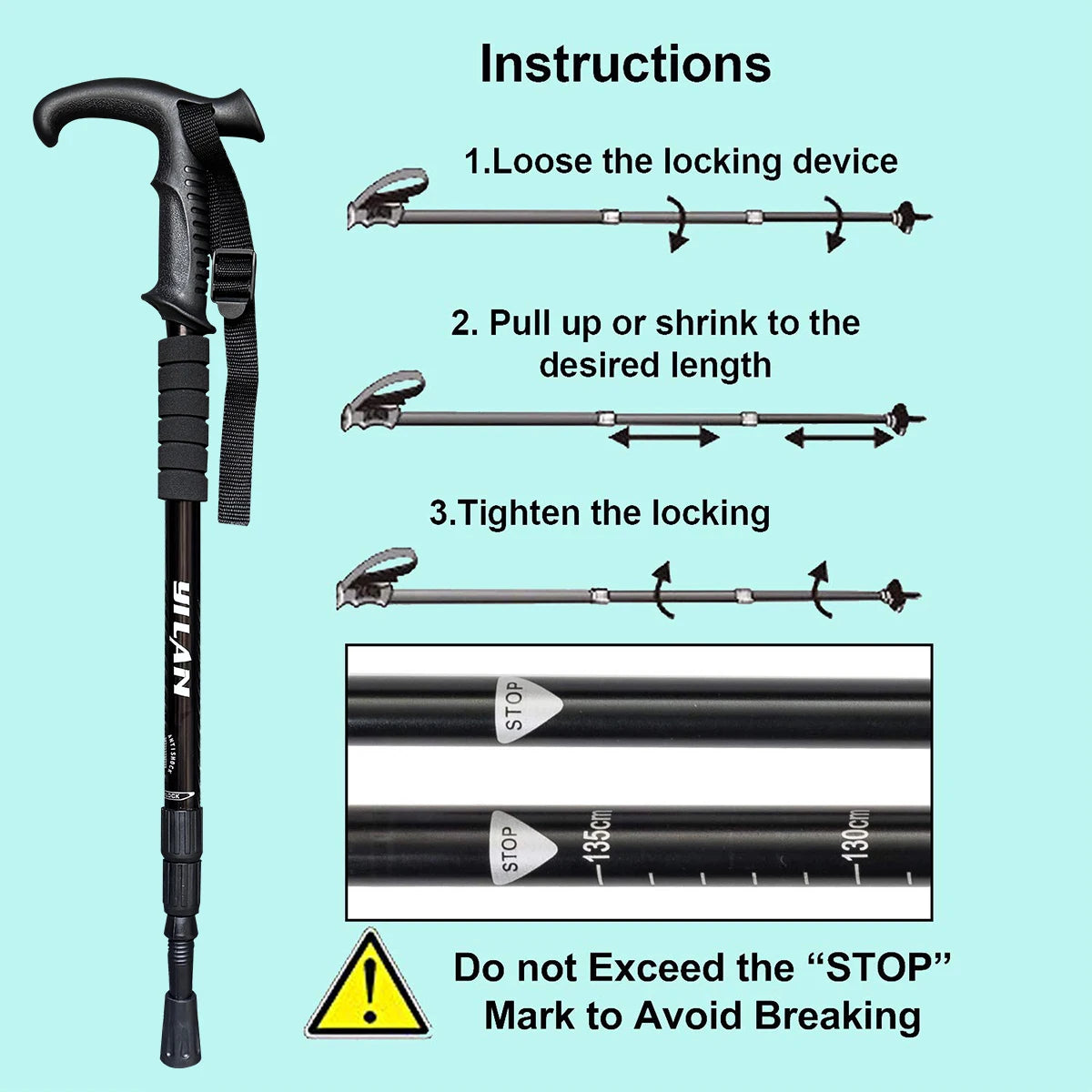 Ultralight Aluminum Hiking Poles With Shock Absorption And Fast Locking