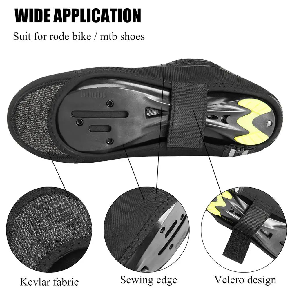 ROCKBROS Winter Cycling Shoe Covers Windproof Warm Reflective Water Repellent